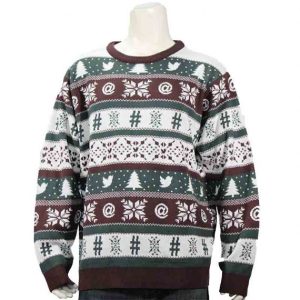 Pure Cotton Full Jacquard Knitted Mens Ugliest Sweater