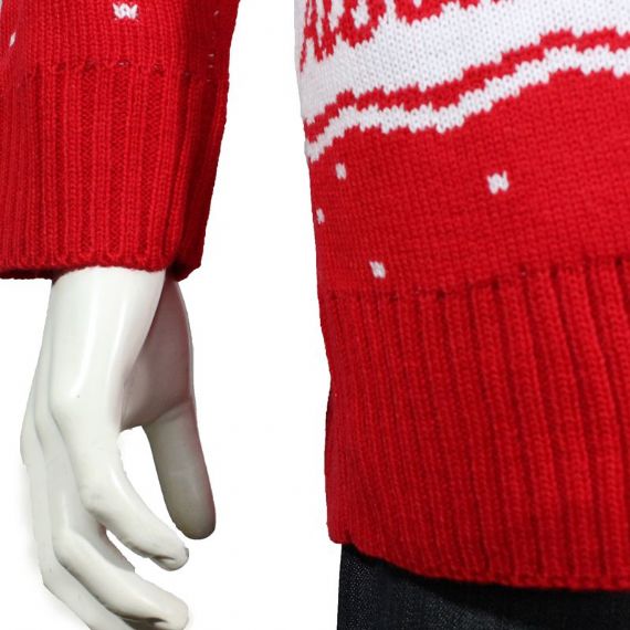 Cuello redondo de jacquard de letras rojas y blancas El mejor proveedor de suéteres navideños para hombre
