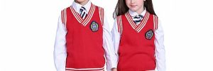 Spring And Autumn V Collar Knitted Vest School Uniform Sweater For Unisex