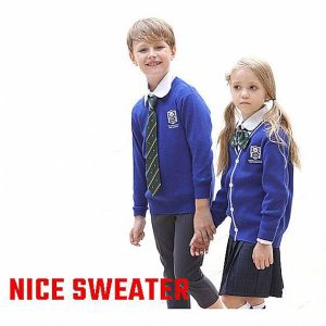 Navy Blue Anti - Pilling School Uniform Sweaters, Boys And Girls School Cardigan