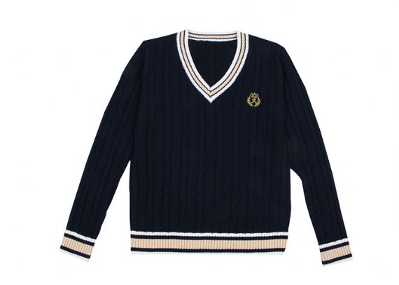 Diseños modernos unisex de los suéteres del uniforme escolar de los niños del algodón acrílico en blanco