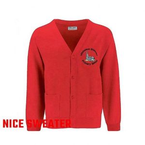 OEM Sleeve School Uniform Sweaters Cardigan Solid Plain Rib Trim Raglan
