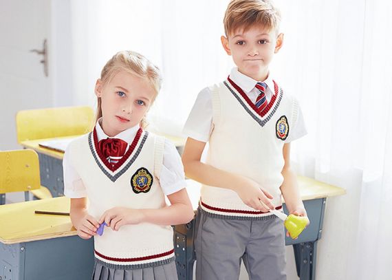 Diseño unisex sin mangas de los uniformes escolares del chaleco del suéter con la imagen primaria