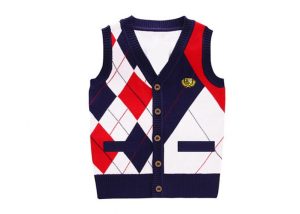 Intasia Knitting Pure Cotton School Uniform Vest