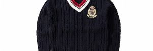 V Neck Thick Cable Knitted School Dress Sweater Cotton Kids Pullover Sweater