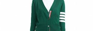 V Neck Button Cardigan Cotton Button Green School Cardigans For Collage Girls