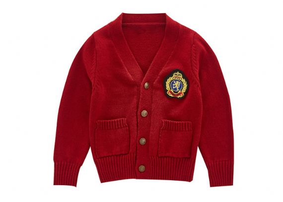 Suéteres del uniforme escolar del color rojo, encogimiento anti del suéter de la escuela de los muchachos