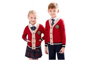 Suéteres del uniforme escolar del color rojo, encogimiento anti del suéter de la escuela de los muchachos
