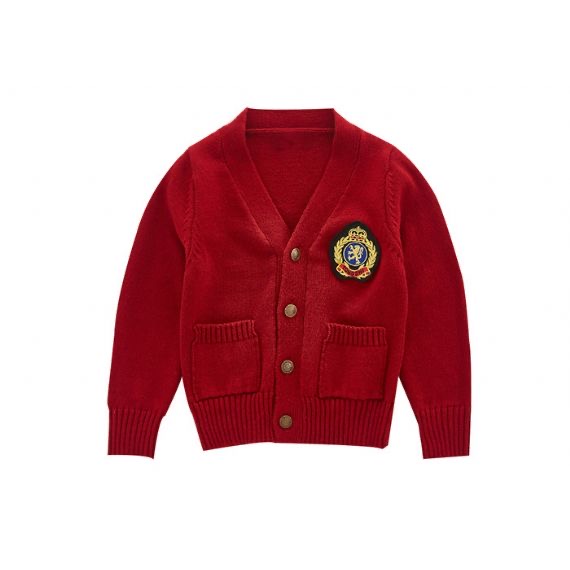 Suéteres del uniforme escolar del color rojo, encogimiento anti del suéter de la escuela de los muchachos