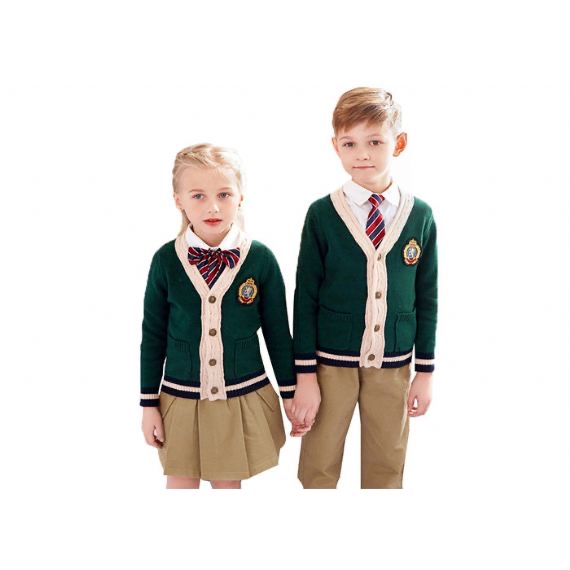 Suéteres del uniforme escolar del color rojo, encogimiento anti del suéter de la escuela de los muchachos