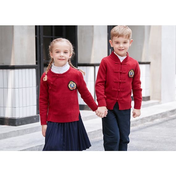 Suéteres de la rebeca de la escuela del estilo chino por encargo para los niños y la juventud