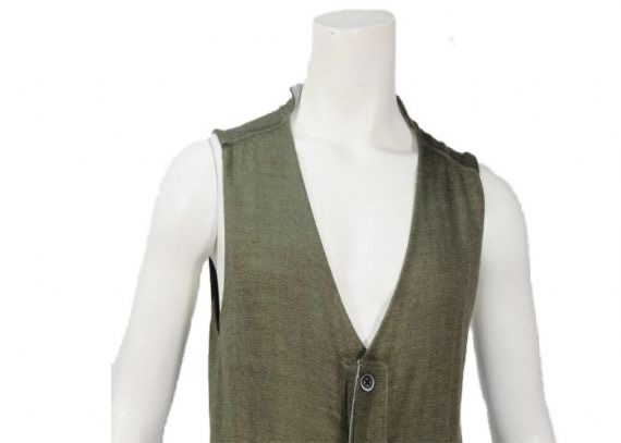 Cárdigan sin mangas con botones de cuello en V verde oscuro de punto liso para hombre chaleco suéter