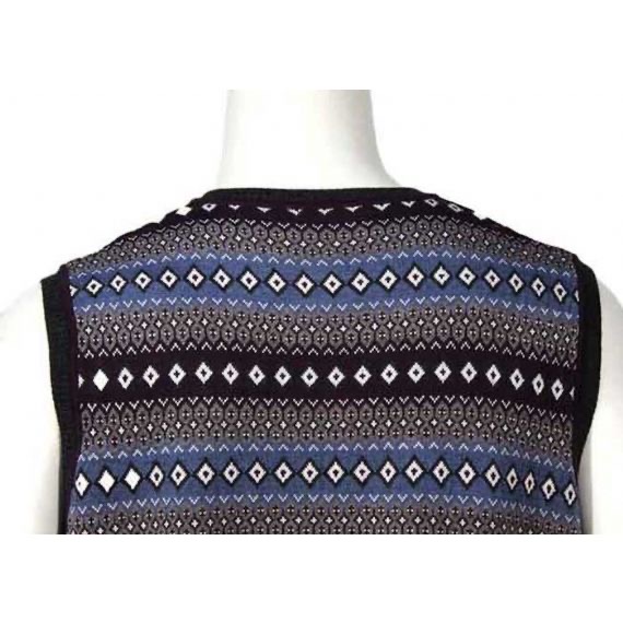 Chaleco sin mangas del suéter del tejido de cable para hombre de la caída del diseño del cuello en V en el modelo del