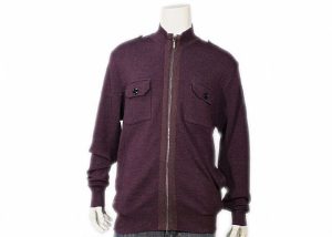 Knitted Stand Collar Two Pockets Mens Cardigan Sweaters Full Zip For Winter Autumn