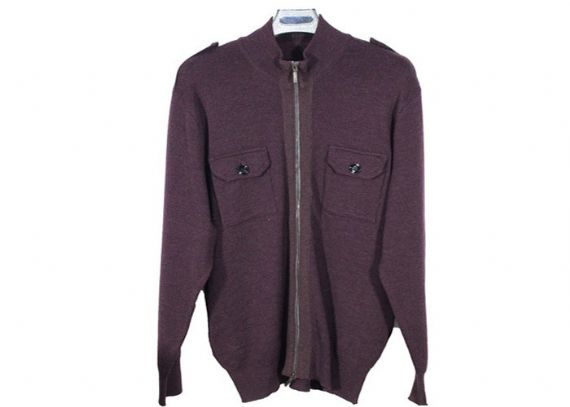 Cuello alto de punto Dos bolsillos Cárdigan para hombre Suéteres Cremallera completa para invierno otoño