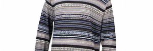 Wool Mens Knit Sweater Round Neck Pullover Winter Men Sweater In Striped Pattern