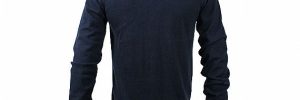 V Neck Mens Knit Sweater Cardigan Button Navy Blue Acrylic Mens Cable Knit Jumper