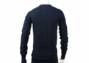 V Neck Mens Knit Sweater Cardigan Button Navy Blue Acrylic Mens Cable Knit Jumper