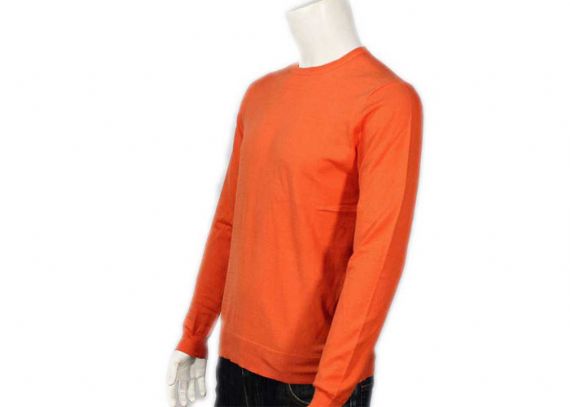 Algodón y Spandex hechos punto llano del suéter del jersey para hombre anaranjado para el otoño