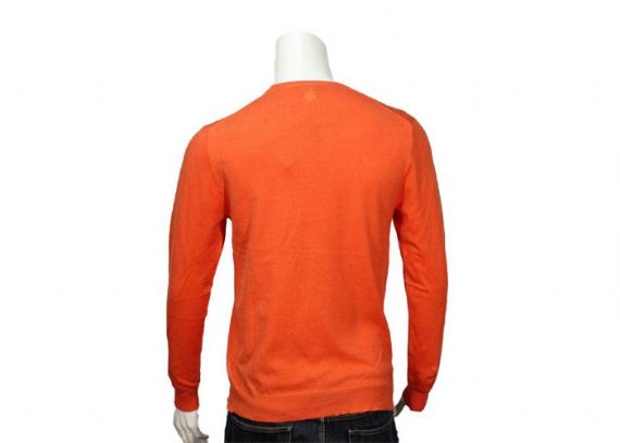 Algodón y Spandex hechos punto llano del suéter del jersey para hombre anaranjado para el otoño
