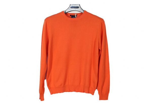 Algodón y Spandex hechos punto llano del suéter del jersey para hombre anaranjado para el otoño