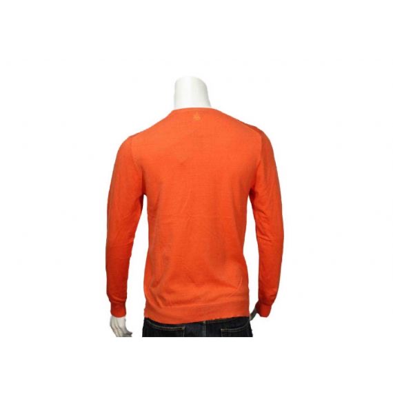 Algodón y Spandex hechos punto llano del suéter del jersey para hombre anaranjado para el otoño