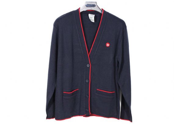 Cardigans de punto azul marino para hombre con botón, géneros de punto de primavera de manga larga