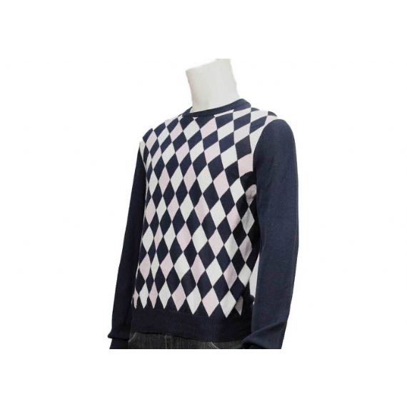 Suéter de punto para hombre con cuello en V y patrón de rombos Diseñador de otoño e invierno M L XL XXL