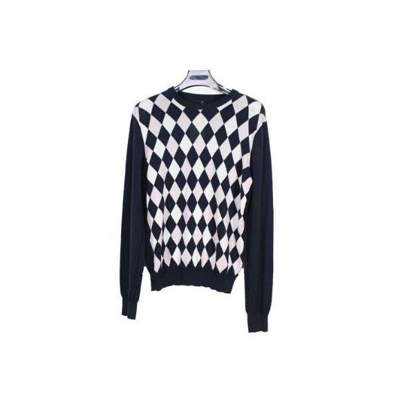 Suéter de punto para hombre con cuello en V y patrón de rombos Diseñador de otoño e invierno M L XL XXL