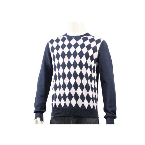 Suéter de punto para hombre con cuello en V y patrón de rombos Diseñador de otoño e invierno M L XL XXL