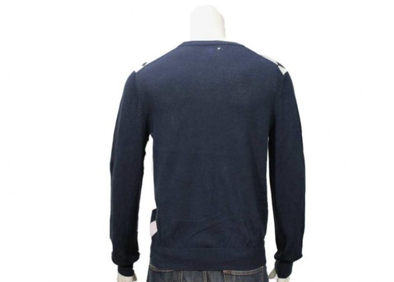 V Neck Argyle Pattern Mens Knit Sweater Fall And Winter Designer M L XL XXL