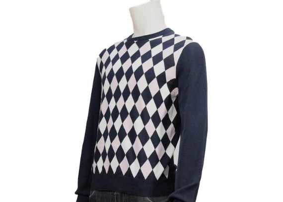 Suéter de punto para hombre con cuello en V y patrón de rombos Diseñador de otoño e invierno M L XL XXL