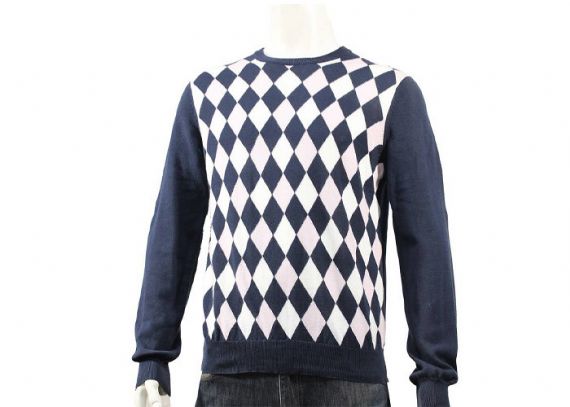 Suéter de punto para hombre con cuello en V y patrón de rombos Diseñador de otoño e invierno M L XL XXL