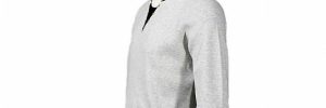 Long Sleeve Mens Cotton Sweaters Stylish V Neck Button Full Needle Knitted Pullover