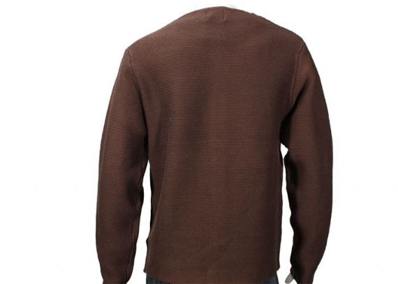 7GG cor marrom padrão liso botão cabo suéter de malha cardigan para inverno