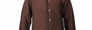 7GG Brown Color Plain Pattern Button Cable Mens Knit Sweater Cardigan For Winter