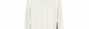 White Color Mens Knit Sweater Falls And Winter Pure Cotton Knitwear Jumpers