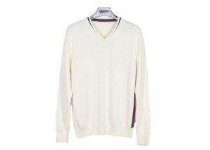 White Color Mens Knit Sweater Falls And Winter Pure Cotton Knitwear Jumpers