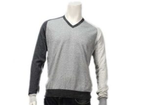 Mens Thin And Light V Neck Knitted Splicing Jumper For Spring And Autumn