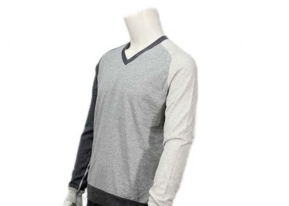 Jersey de empalme de punto fino y ligero con cuello en V para hombre para primavera y otoño