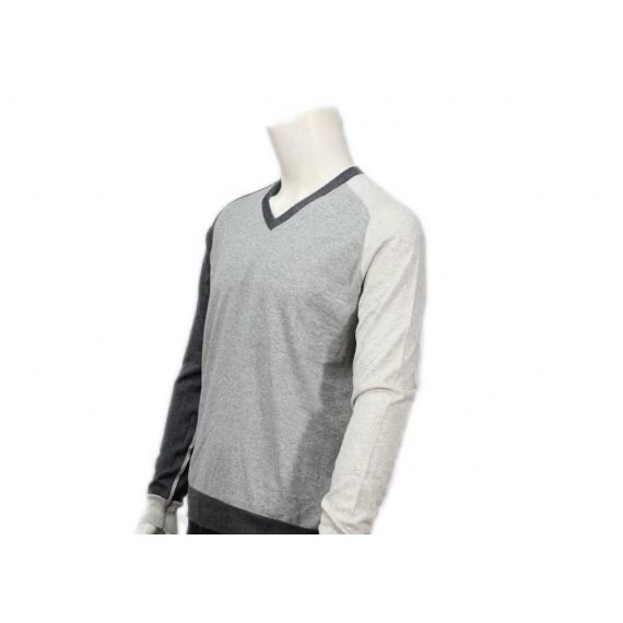 Jersey de empalme de punto fino y ligero con cuello en V para hombre para primavera y otoño