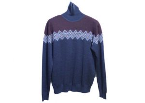 Jacquard High Neck Turtleneck Mens Knit Sweater Pullover In Winter Season