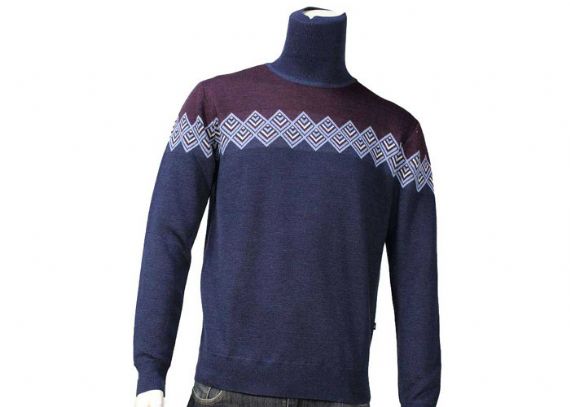 Jersey de punto para hombre con cuello alto y cuello alto jacquard en temporada de invierno