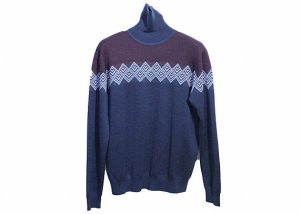 Jacquard High Neck Turtleneck Mens Knit Sweater Pullover In Winter Season