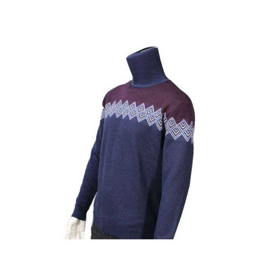 Jersey de punto para hombre con cuello alto y cuello alto jacquard en temporada de invierno