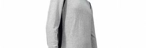 Regular Sleeve Breathable Warm Mens Knit Sweater Grey Cotton Sweater Round Neck