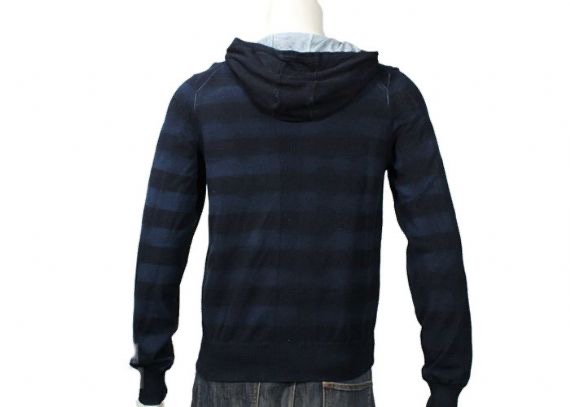 Modelo para hombre de encargo de la raya de la sudadera con capucha del suéter del cable de la cremallera completa del