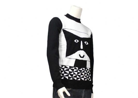 Jersey de rayas Suéter de punto para hombre moderno Algodón de invierno Manga larga Antiarrugas