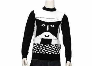 Striped Jumper Modern Mens Knit Sweater Winter Cotton Long Sleeve Anti - Wrinkle