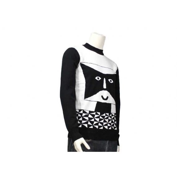 Jersey de rayas Suéter de punto para hombre moderno Algodón de invierno Manga larga Antiarrugas